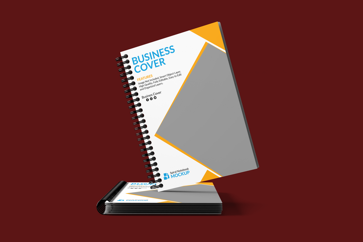 Spiral notebook mockup psd
