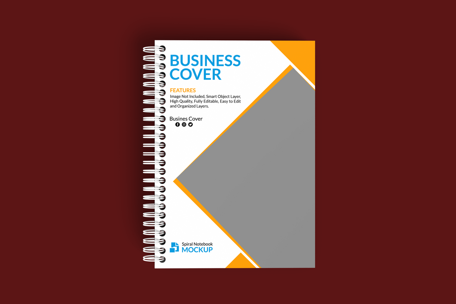 Spiral notebook mockup psd