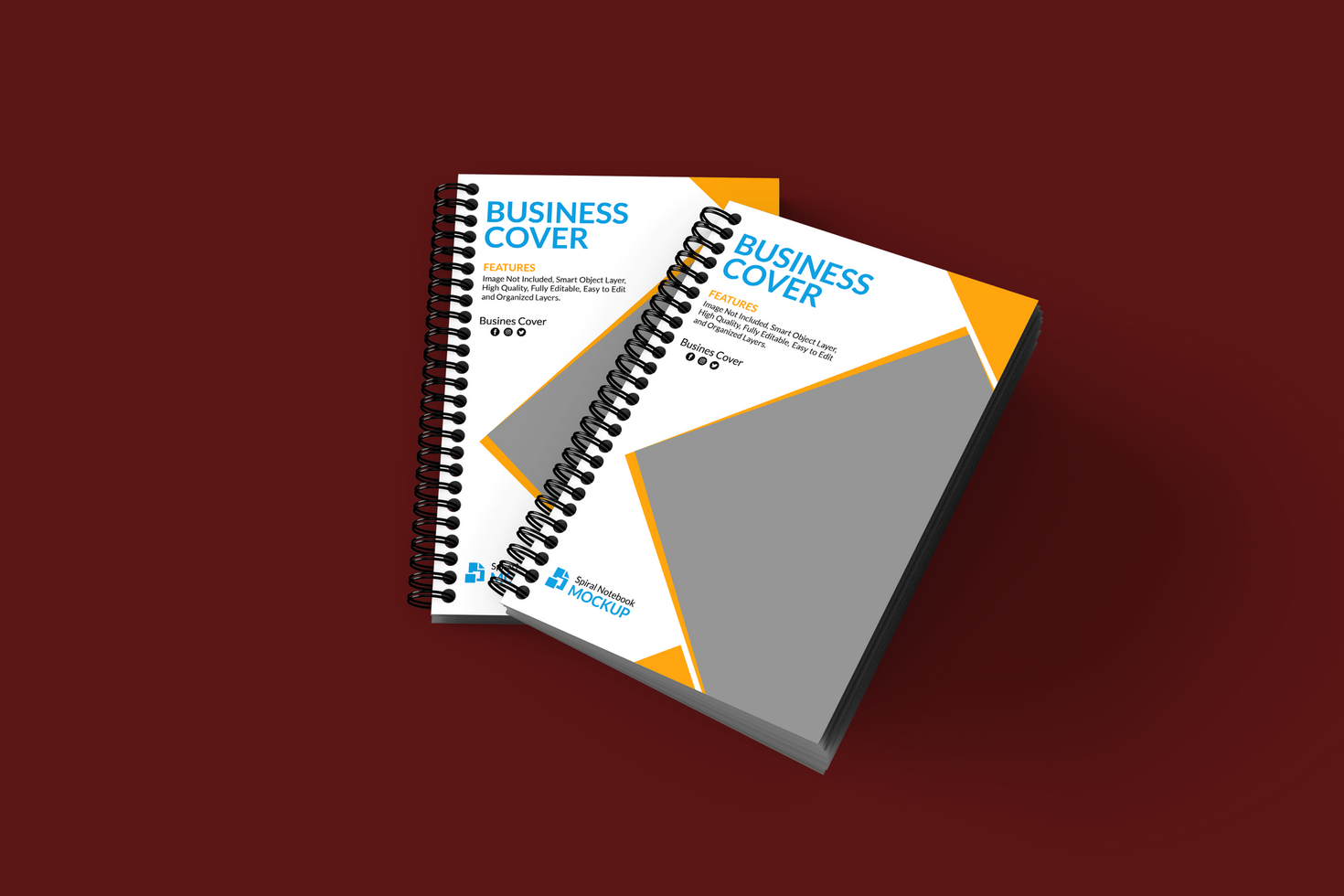 Spiral notebook mockup psd