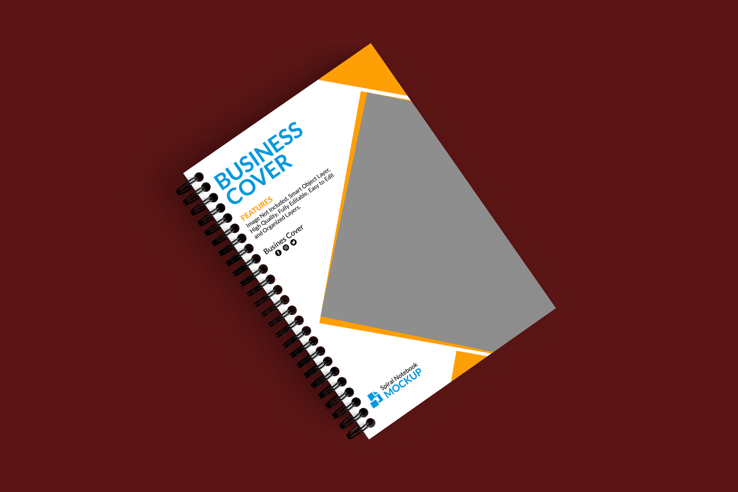 Spiral notebook mockup psd