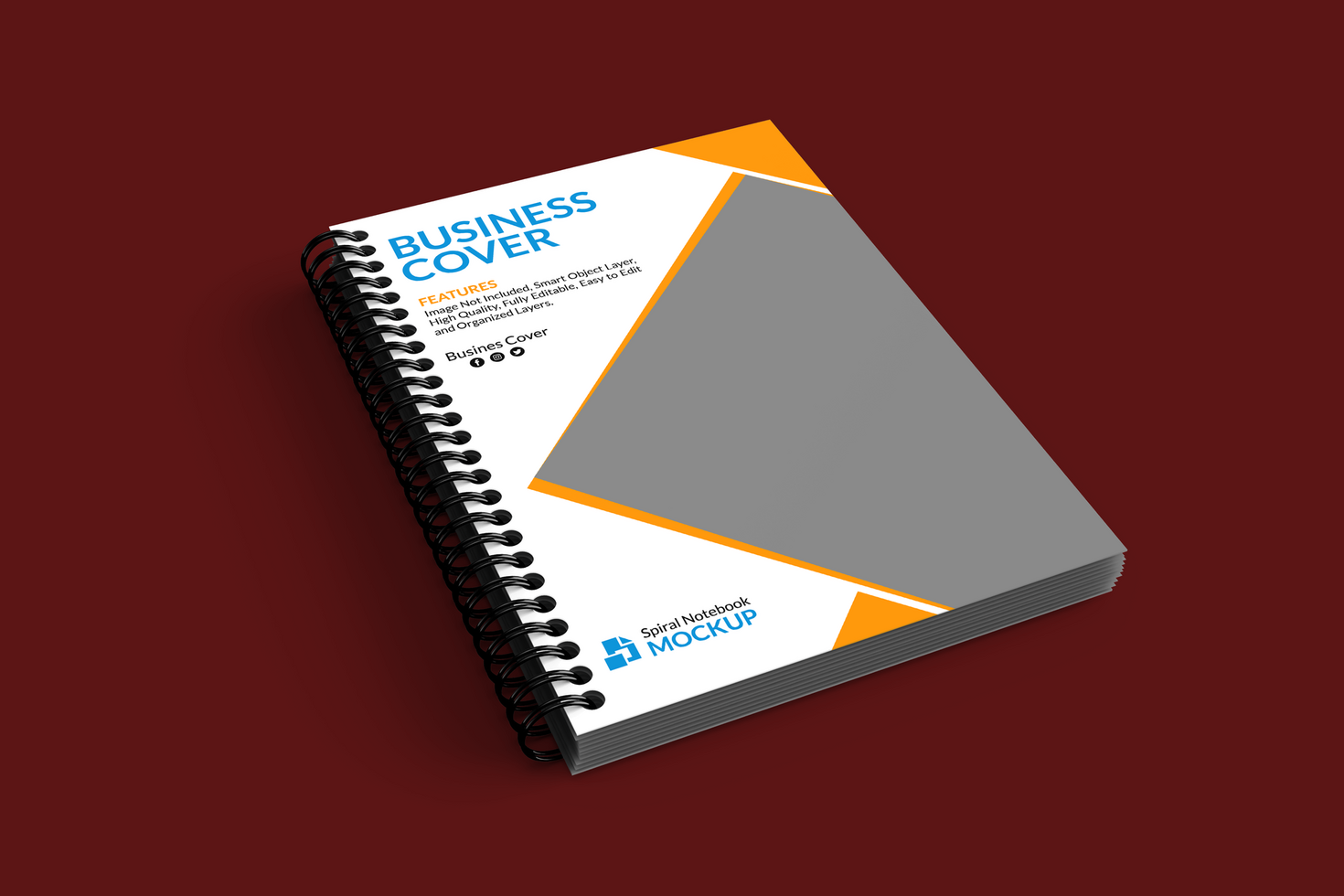 Spiral notebook mockup psd