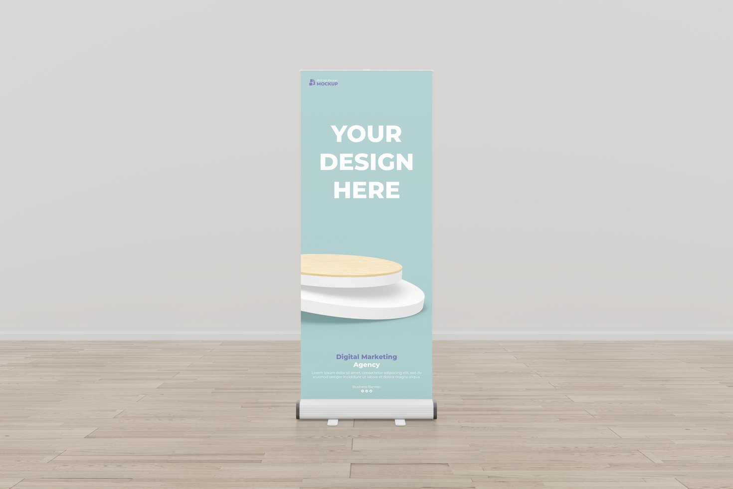 Roll up banner mockup display standee for presentation purpose psd