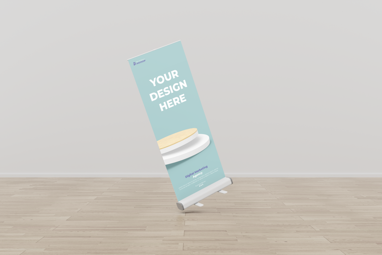 Roll up banner mockup display standee for presentation purpose psd