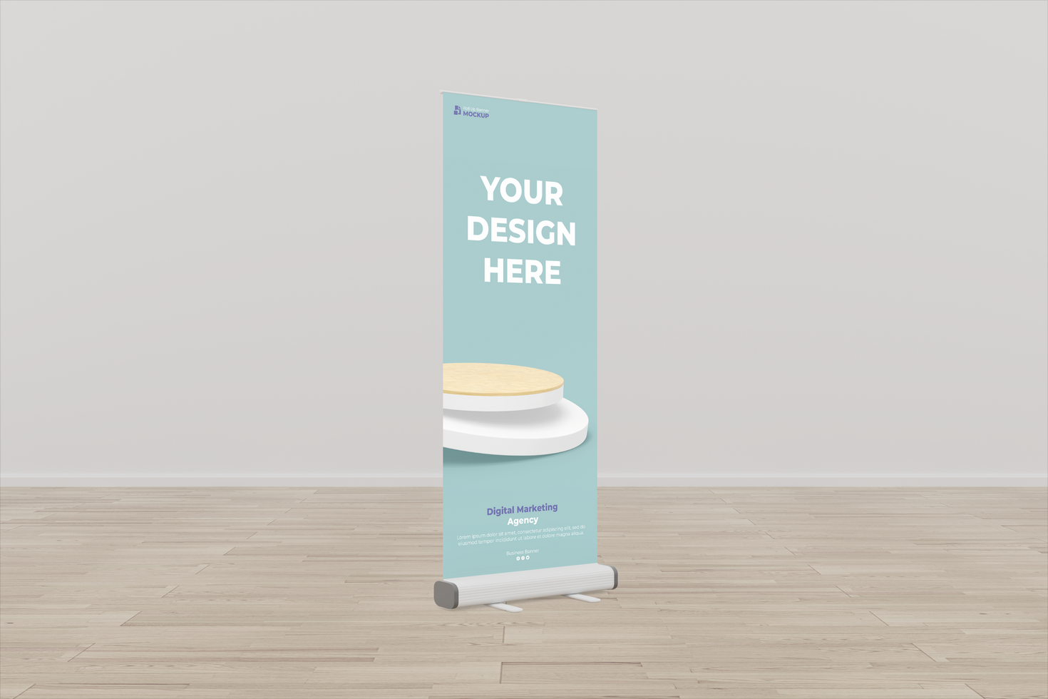 Roll up banner mockup display standee for presentation purpose psd