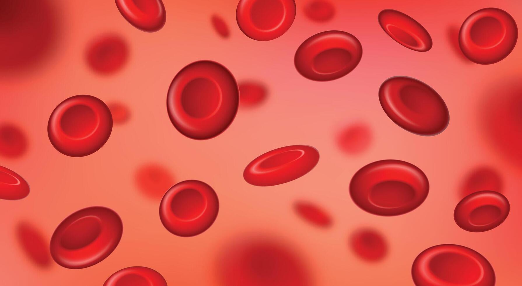 rojo sangre células fluir, macro ver eritrocito antecedentes. realista sangre circulación de cerca. hematología medicina 3d vector concepto