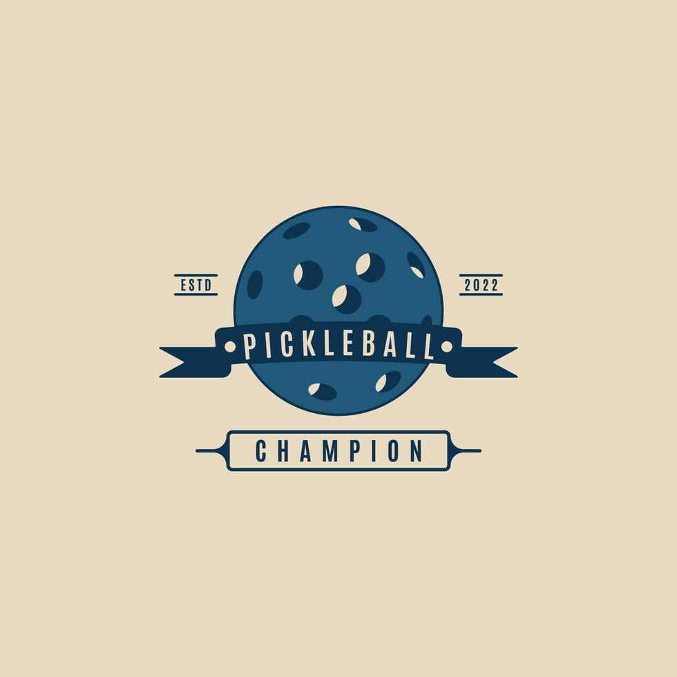 pickle ball vintage logo, icon minimalist game tournament vector design graphic template