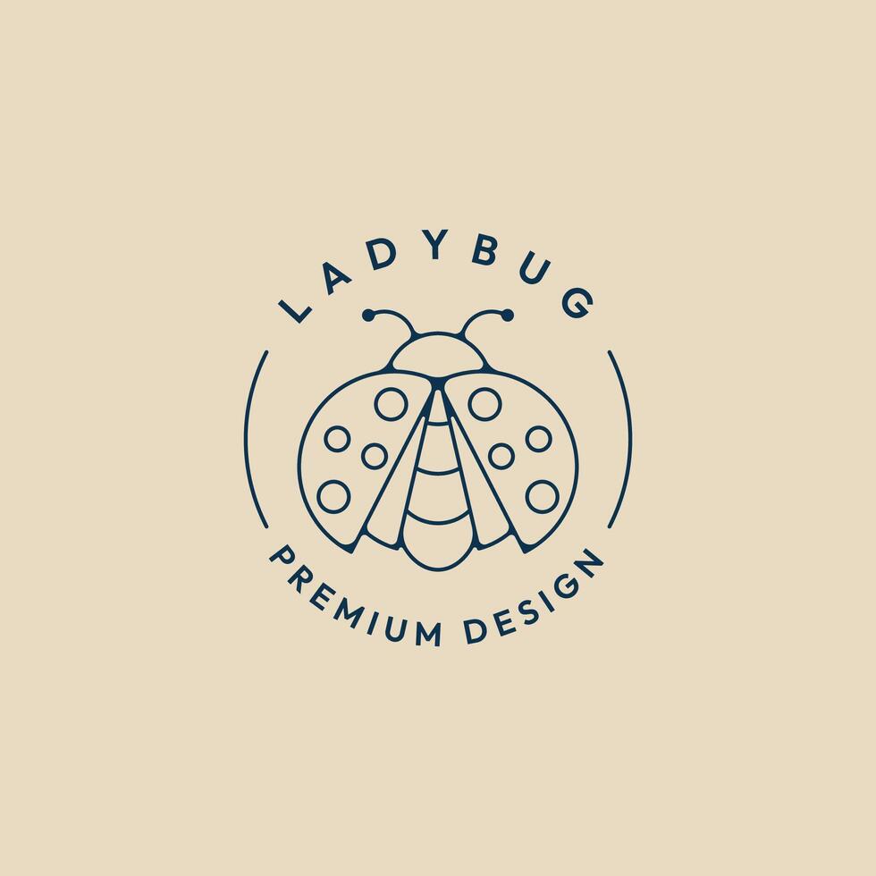 ladybug line logo vector icon illustration design graphic template