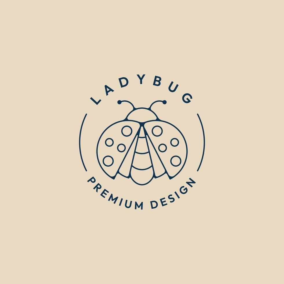 ladybug line logo vector icon illustration design graphic template