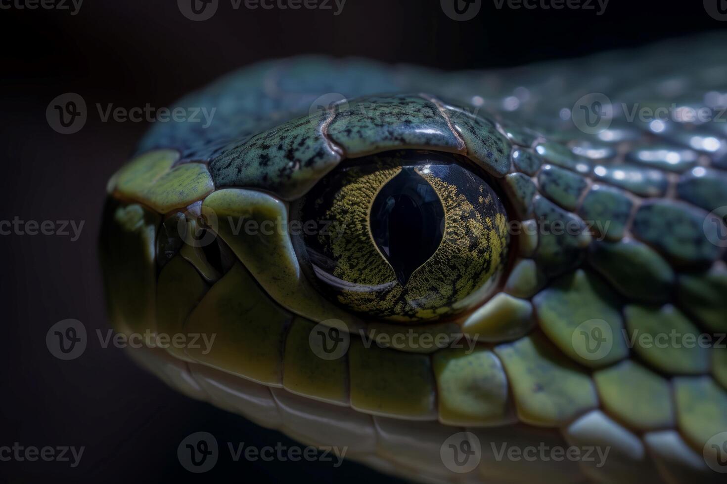 ai generado serpientes ojo macro de cerca, estudio foto. generar ai foto