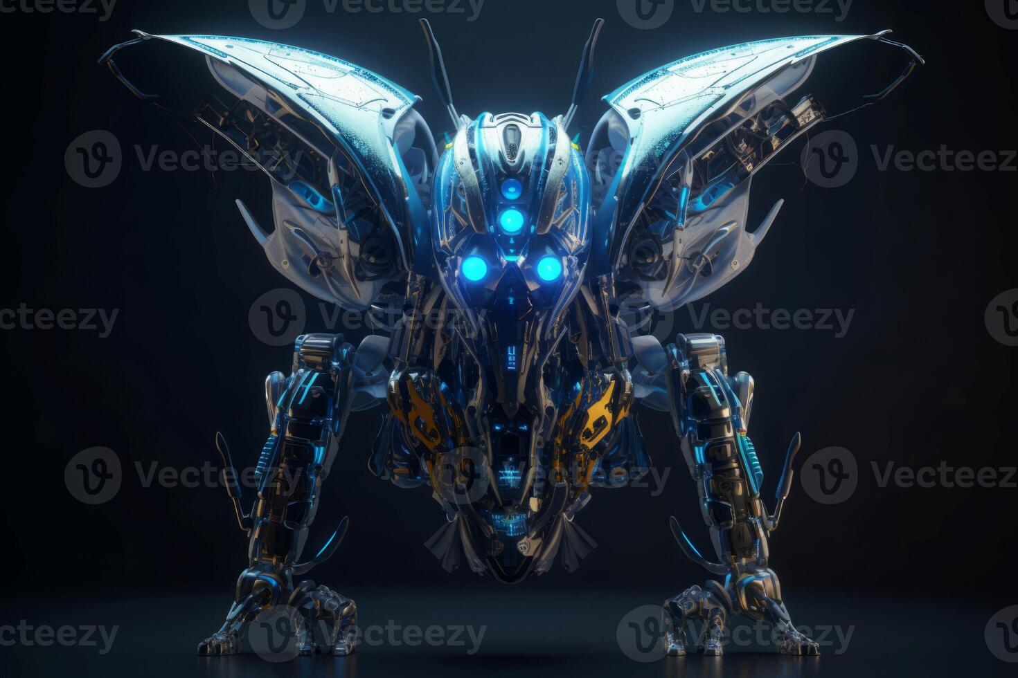AI generated Robotically insect wings. Generate AI photo