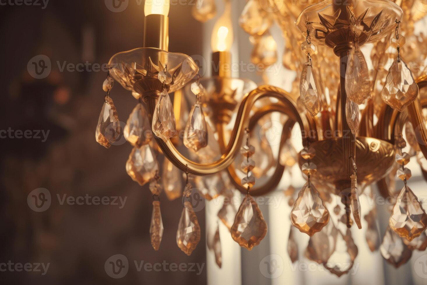 AI generated Beauty crystal chandelier. Generate ai photo