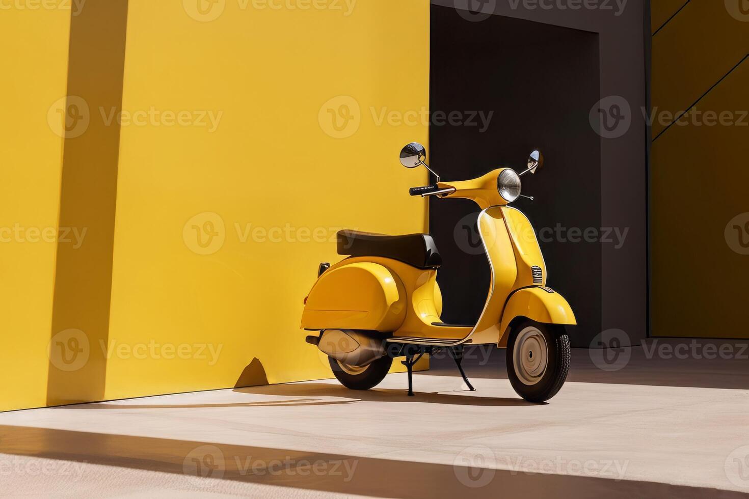 AI generated Yellow color scooter. Generate AI photo