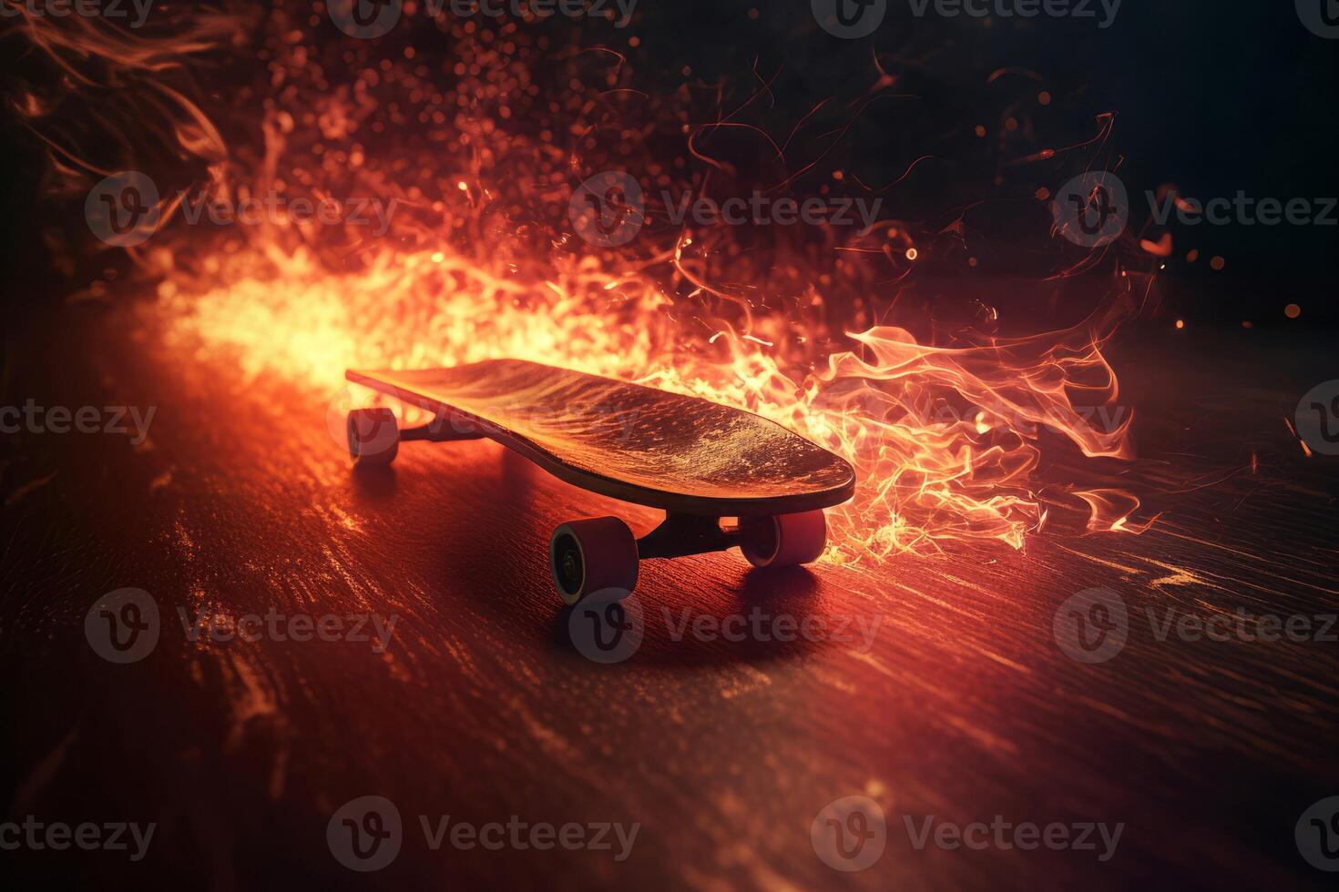 AI generated Bright burning skate aimed at victory. Generate Ai photo