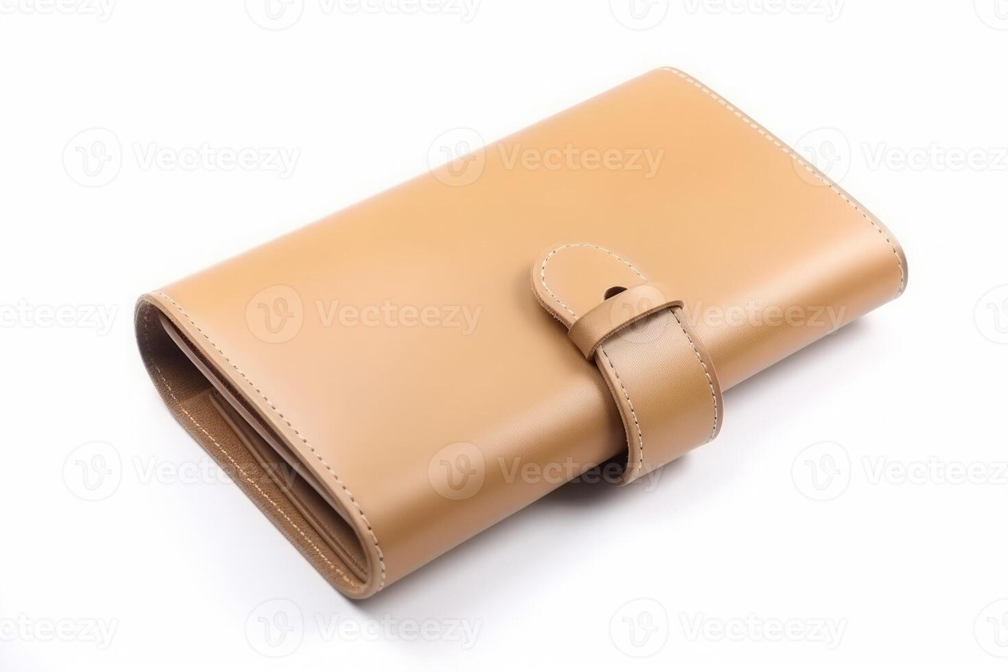 AI generated Leather beige wallet. Generate ai photo