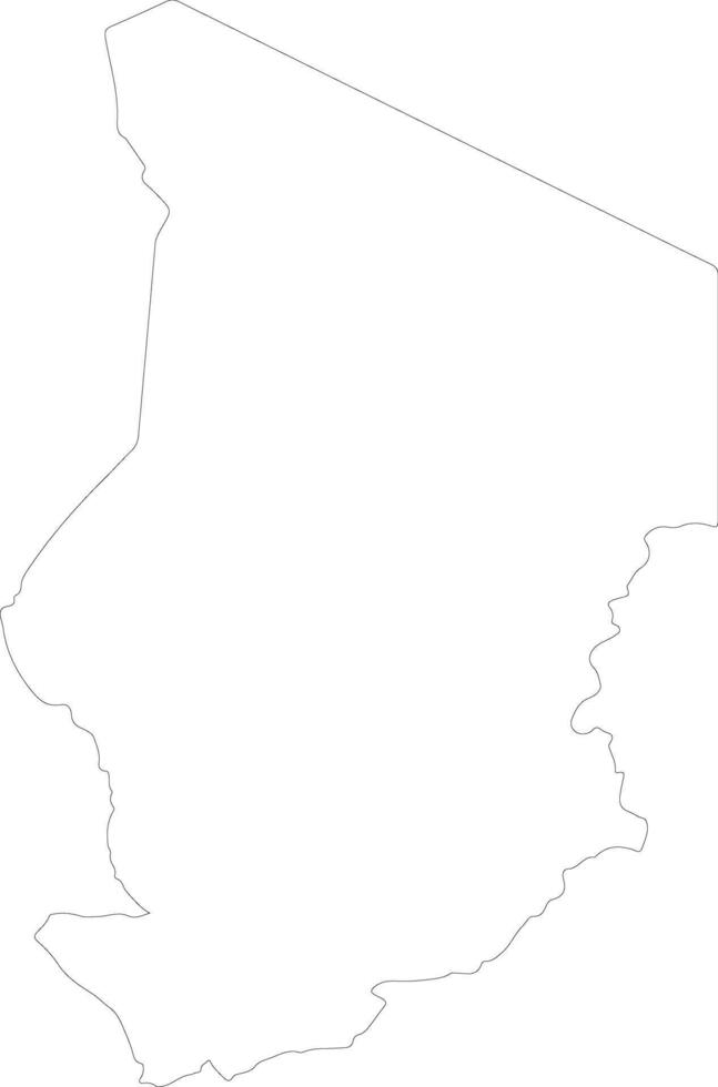 Chad outline map vector