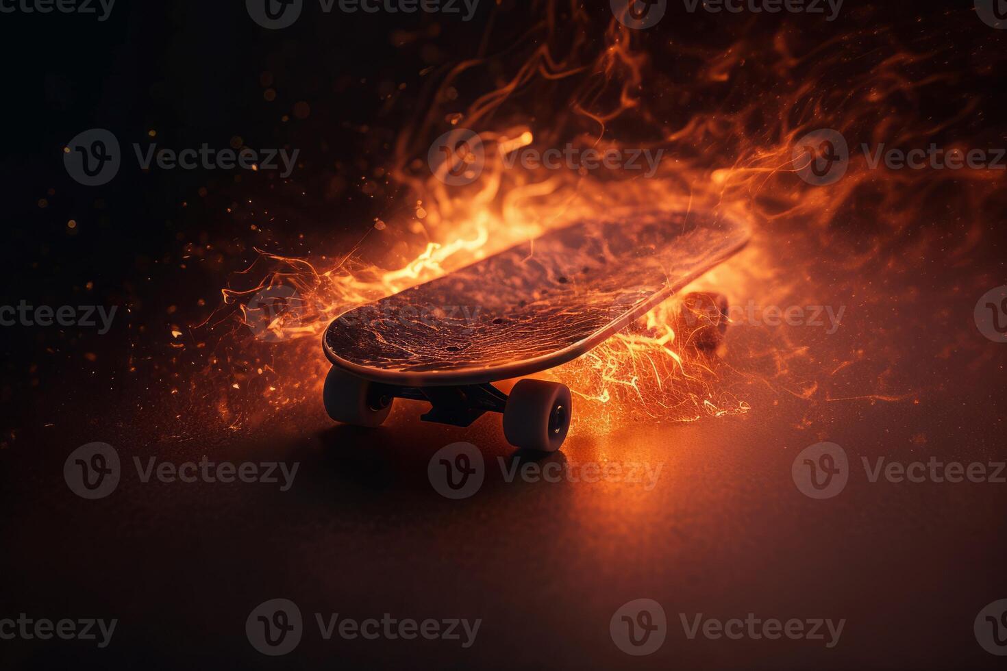 AI generated Burning futuristic sports skate. Generate Ai photo