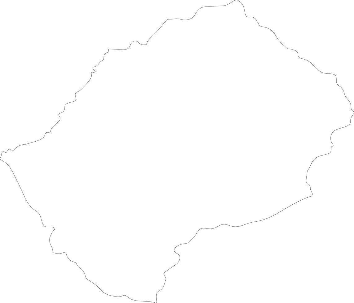 Lesotho outline map vector