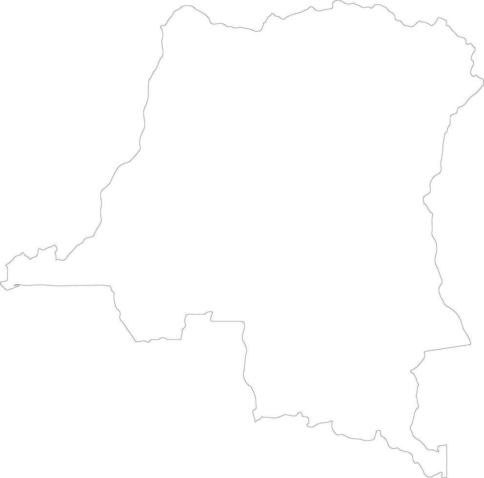 Democratic Republic of the Congo outline map vector