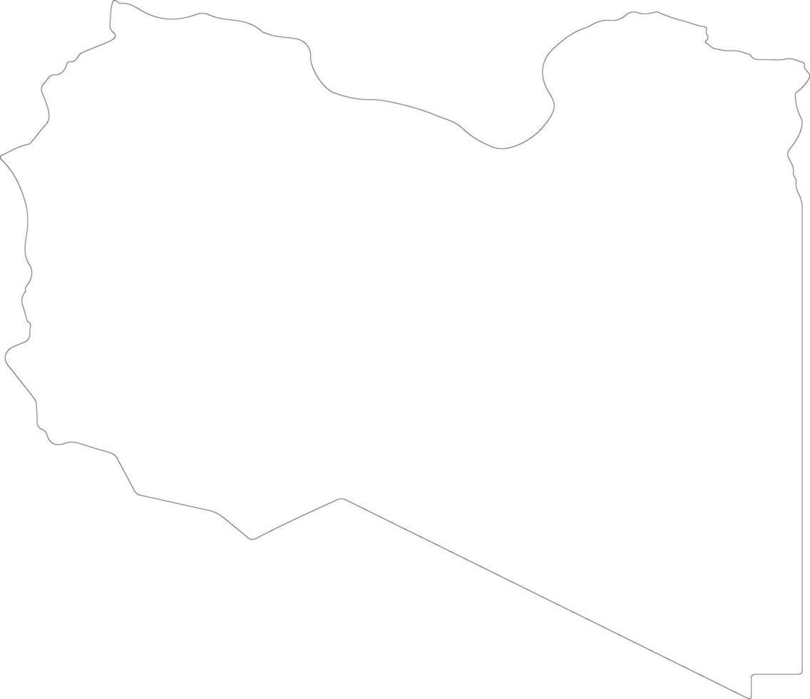 Libya outline map vector