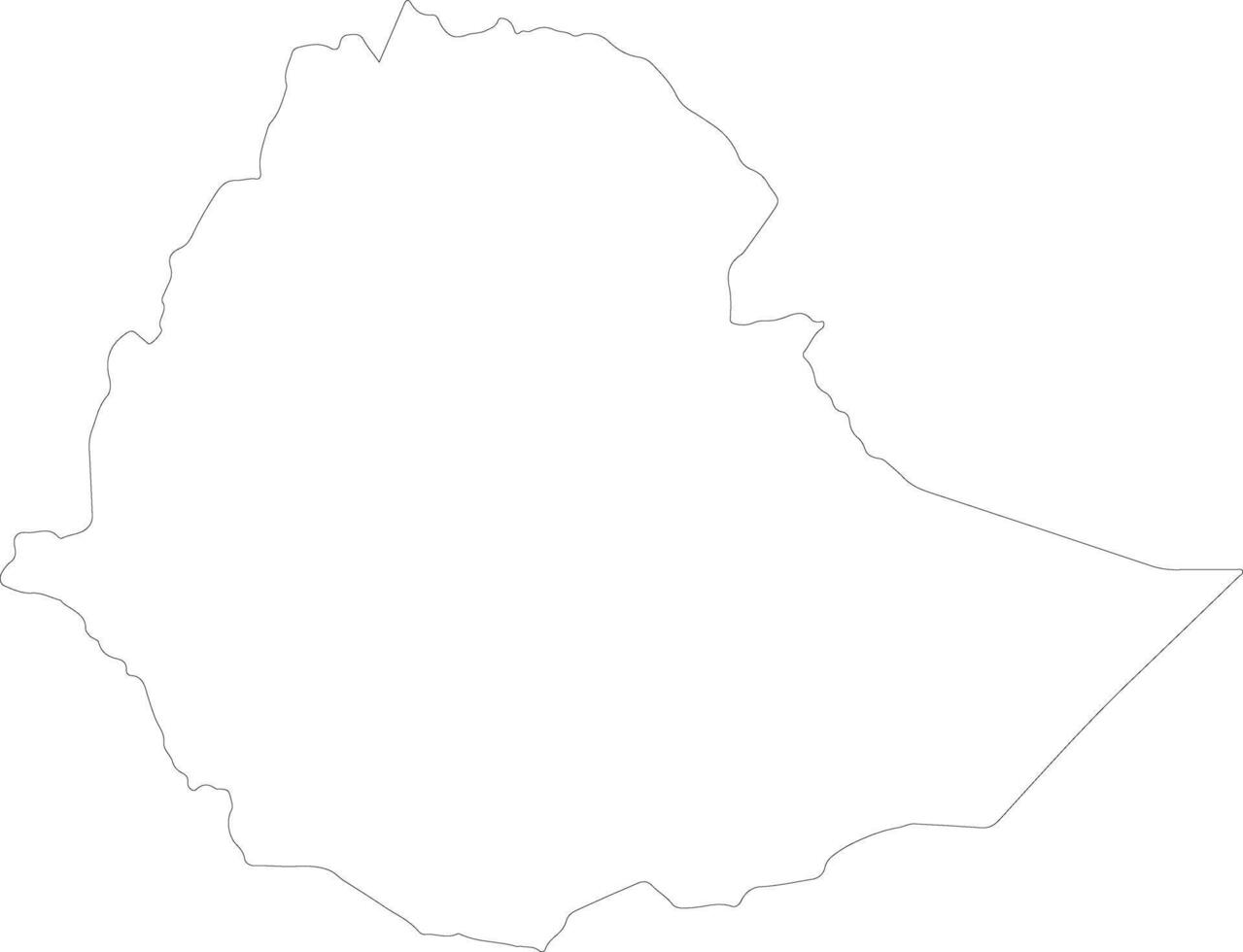 Ethiopia outline map vector