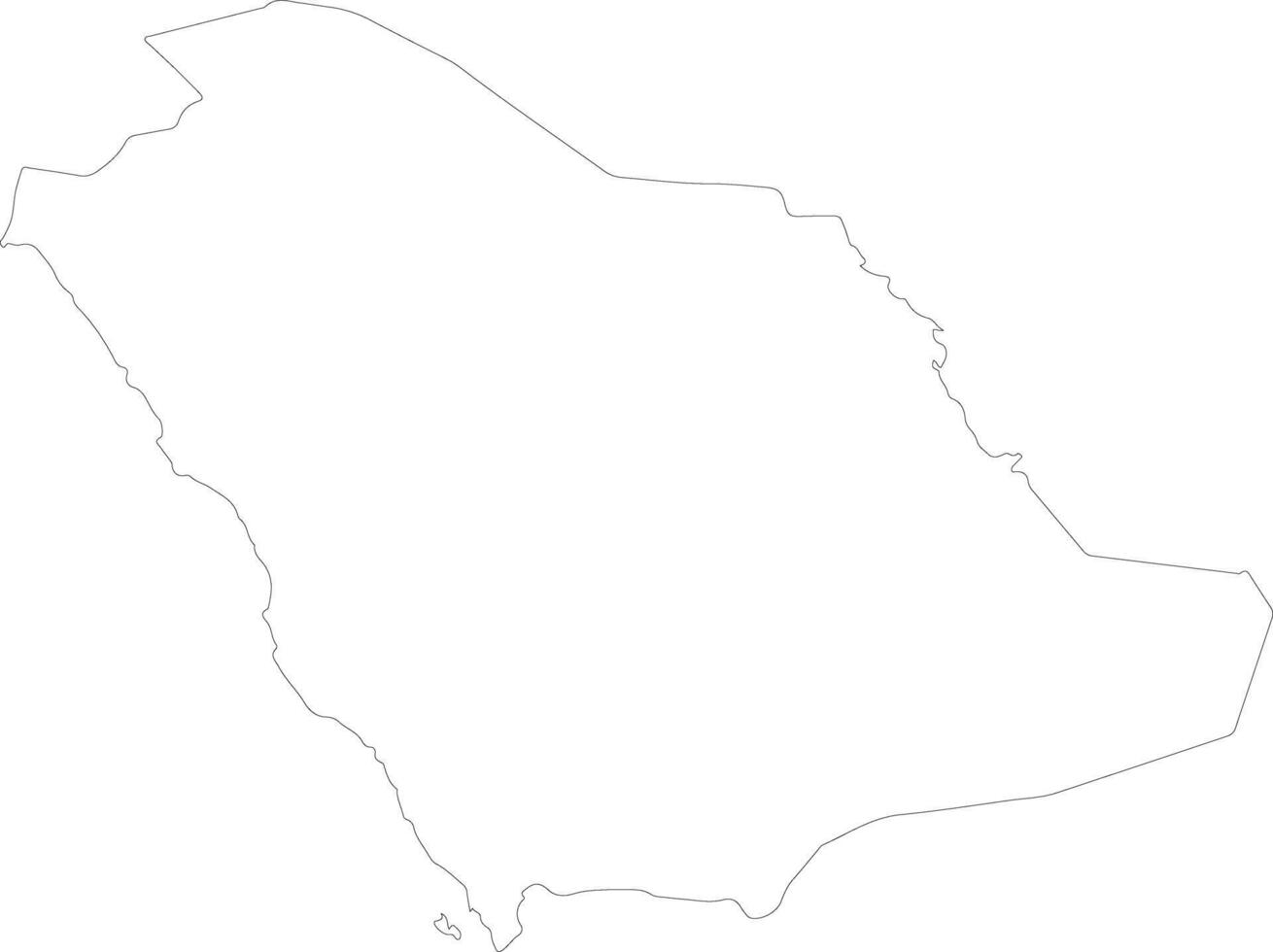 Saudi Arabia outline map vector