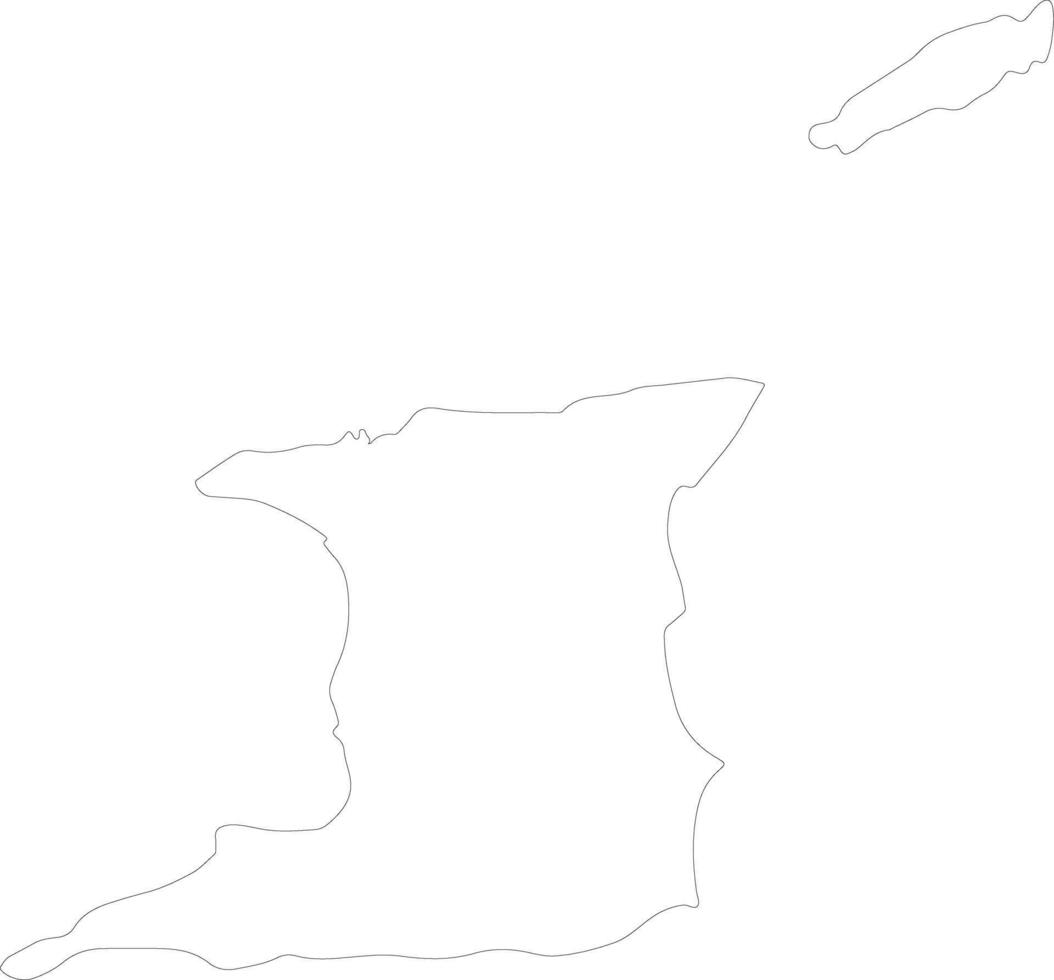 Trinidad and Tobago outline map vector
