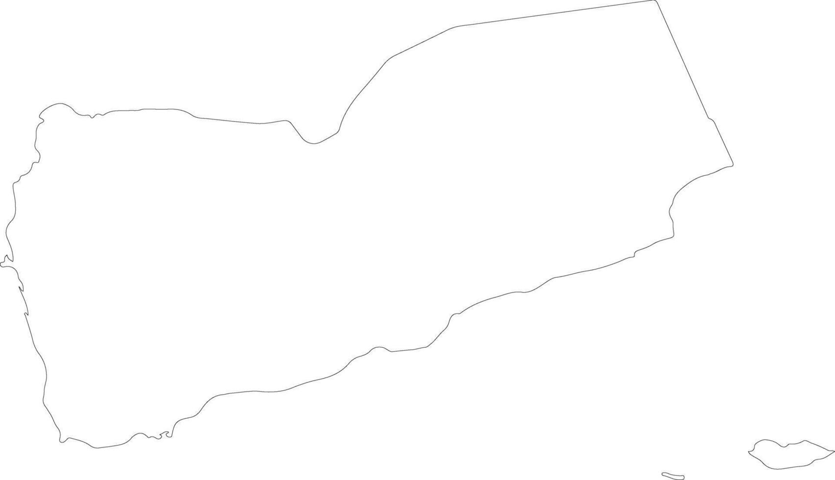 Yemen outline map vector