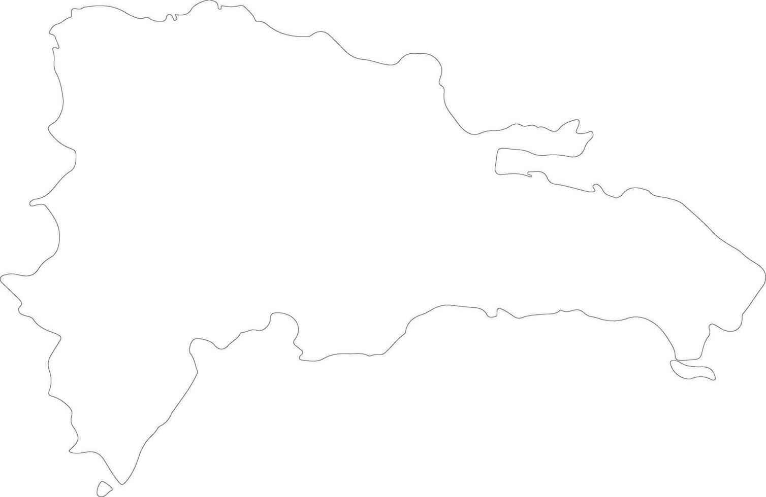 Dominican Republic outline map vector