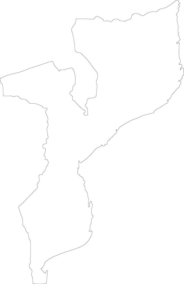 Mozambique outline map vector
