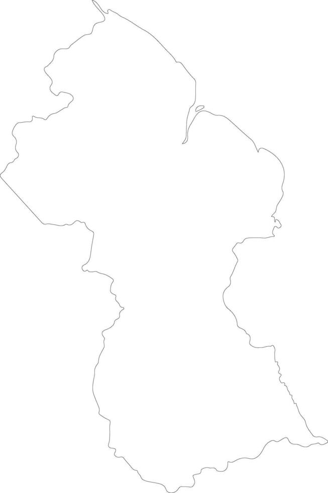 Guyana outline map vector