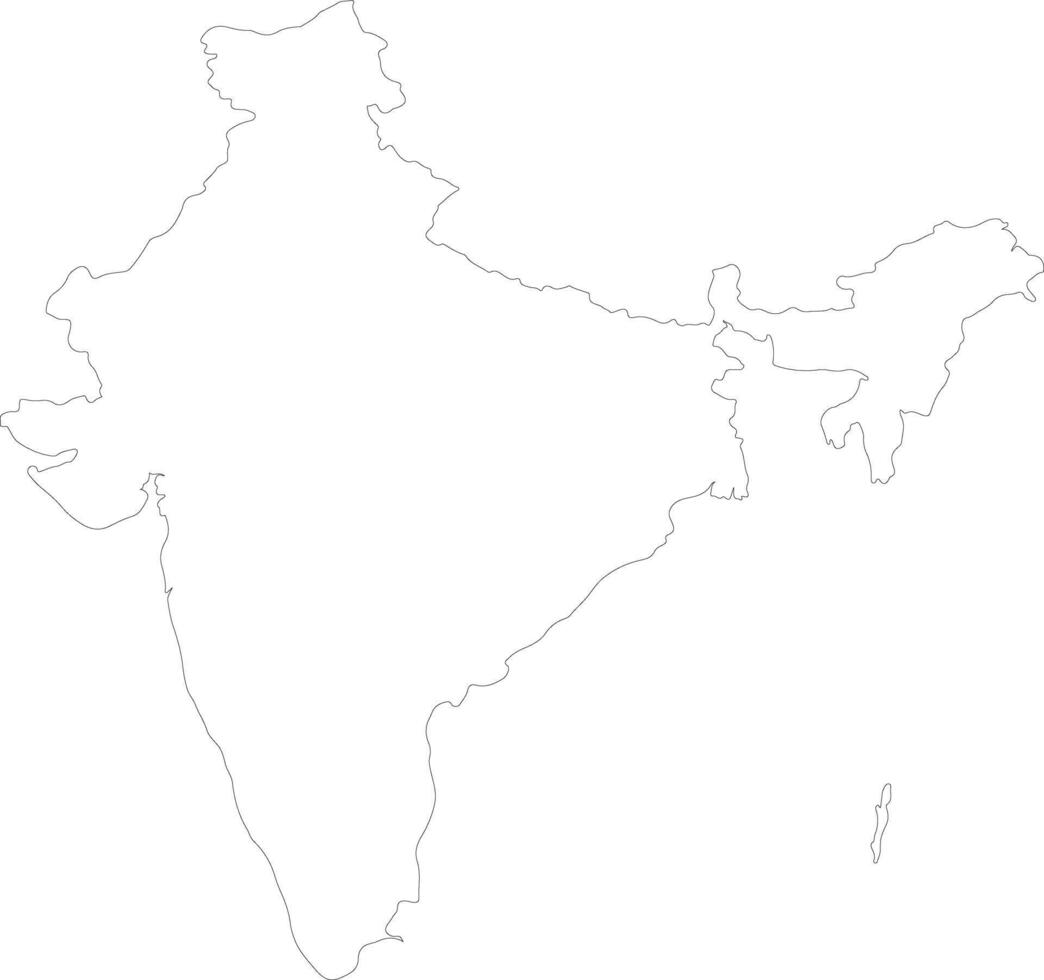 India outline map vector