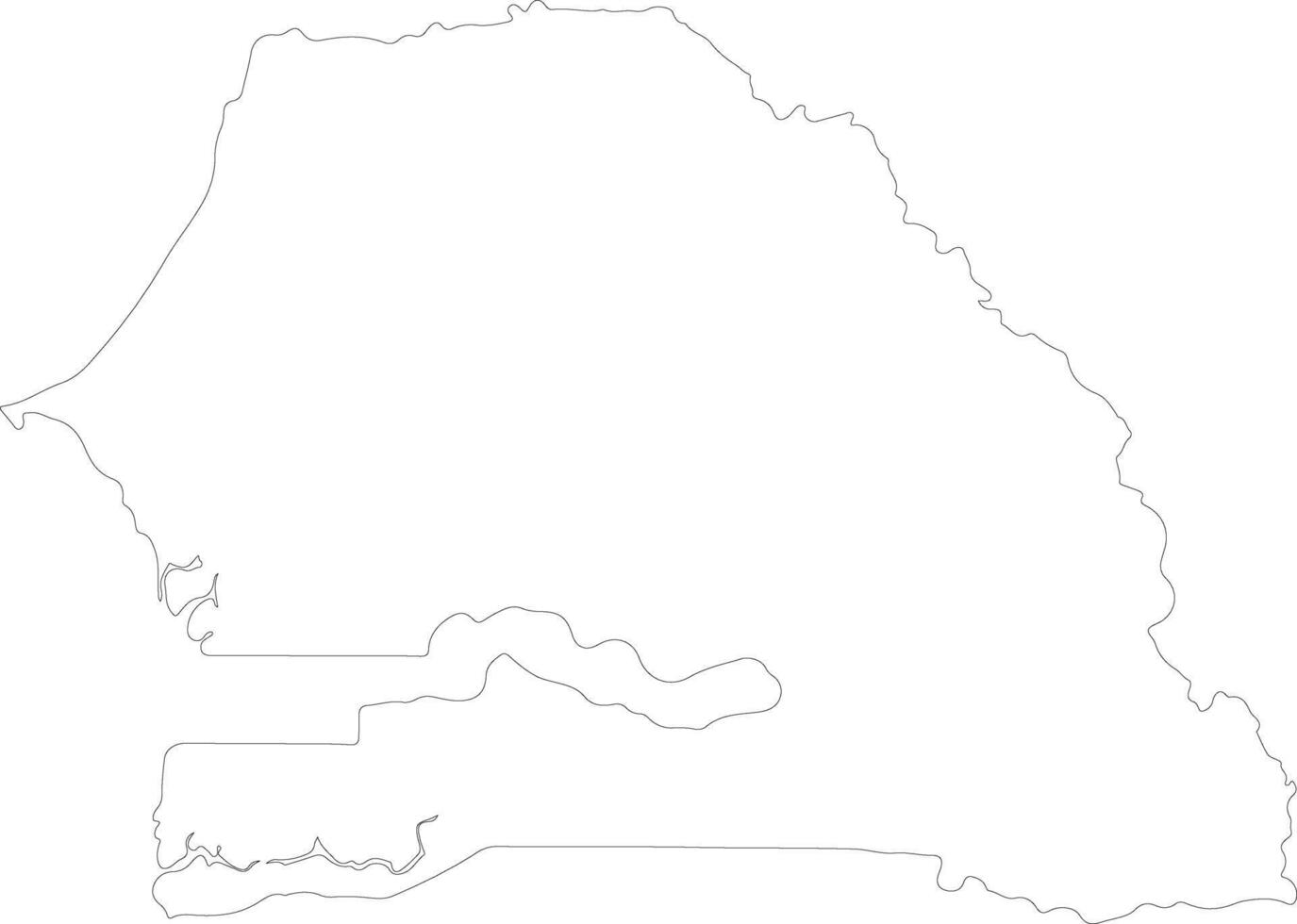 Senegal outline map vector