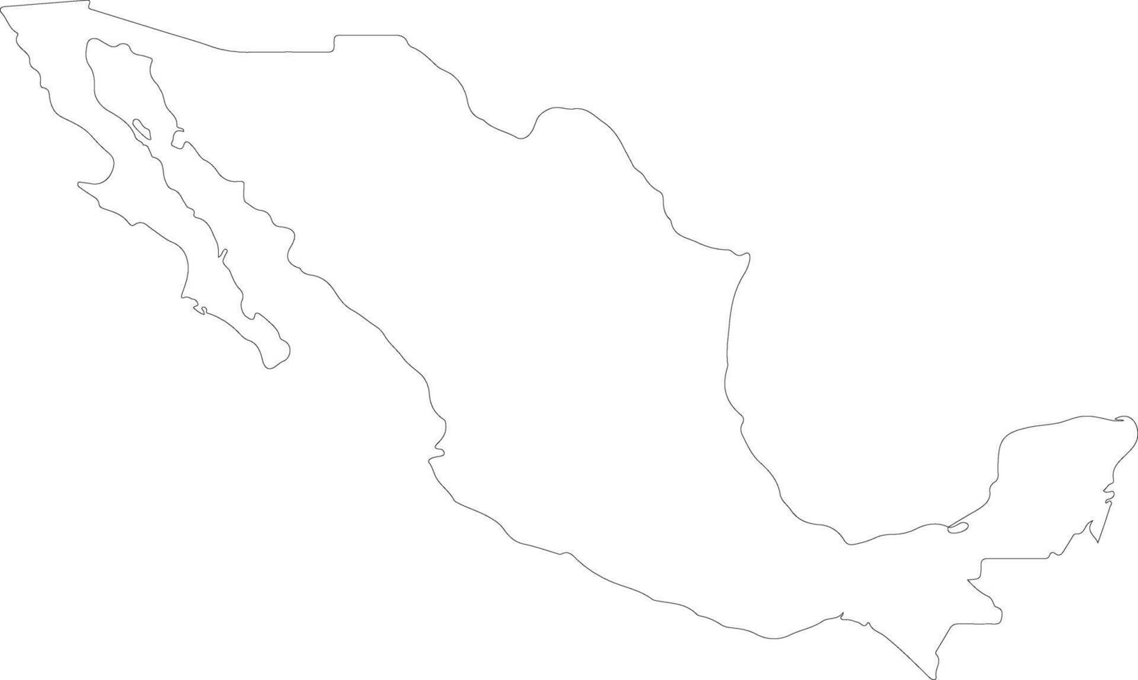 mexico contorno mapa vector