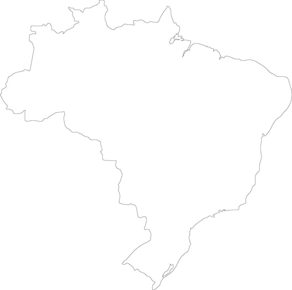 Brazil outline map vector