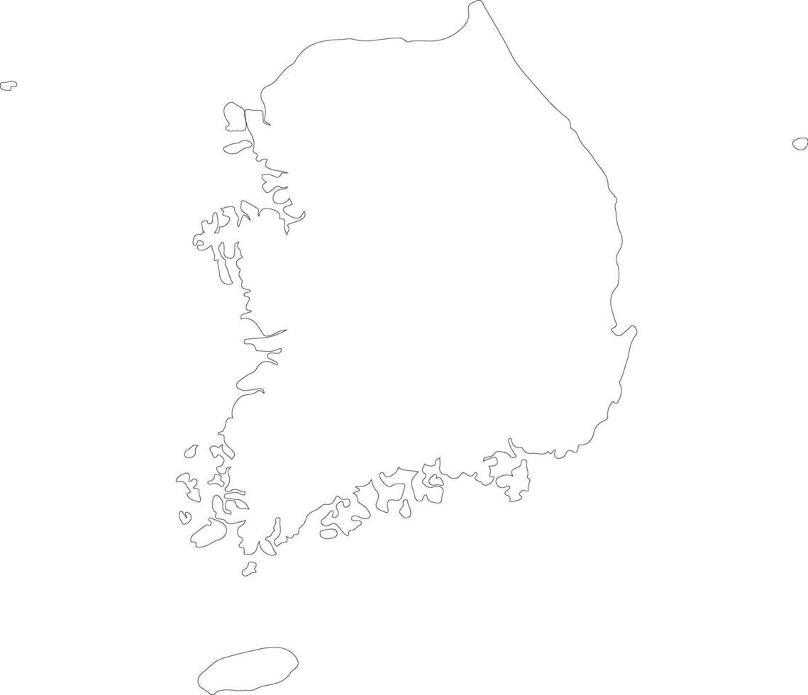 sur Corea contorno mapa vector