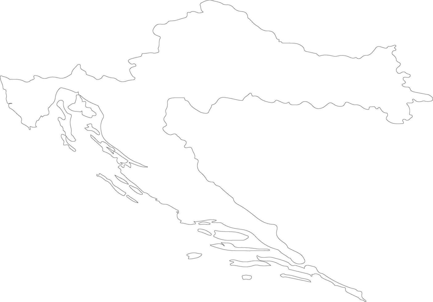 Croatia outline map vector