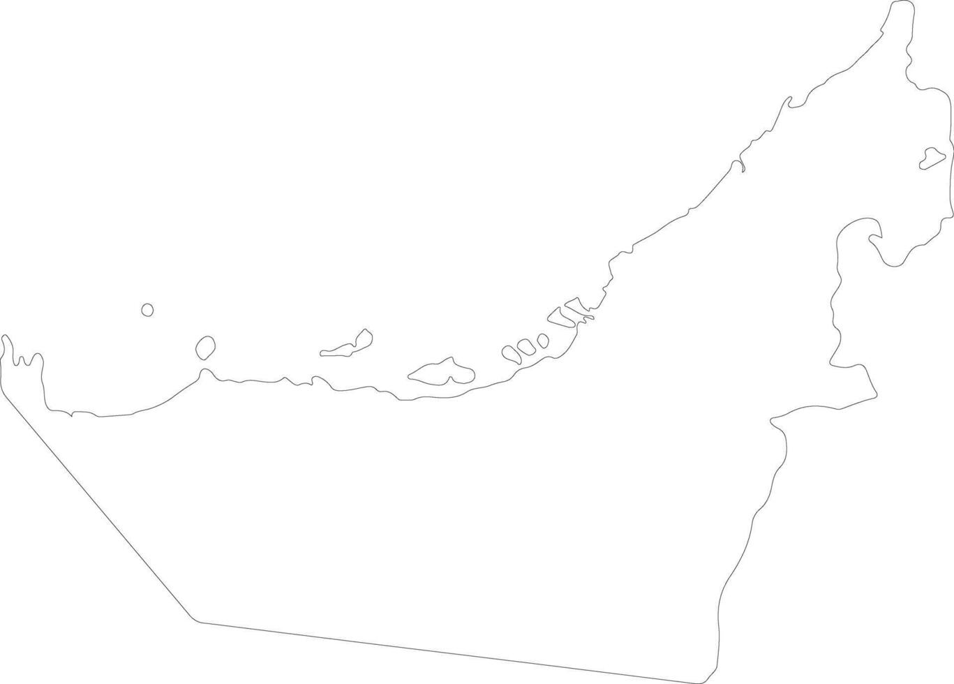 United Arab Emirates outline map vector