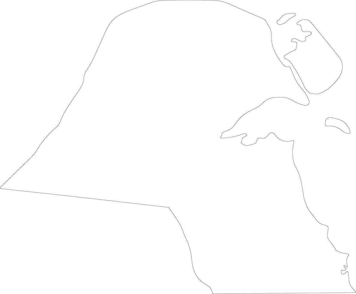 Kuwait outline map vector