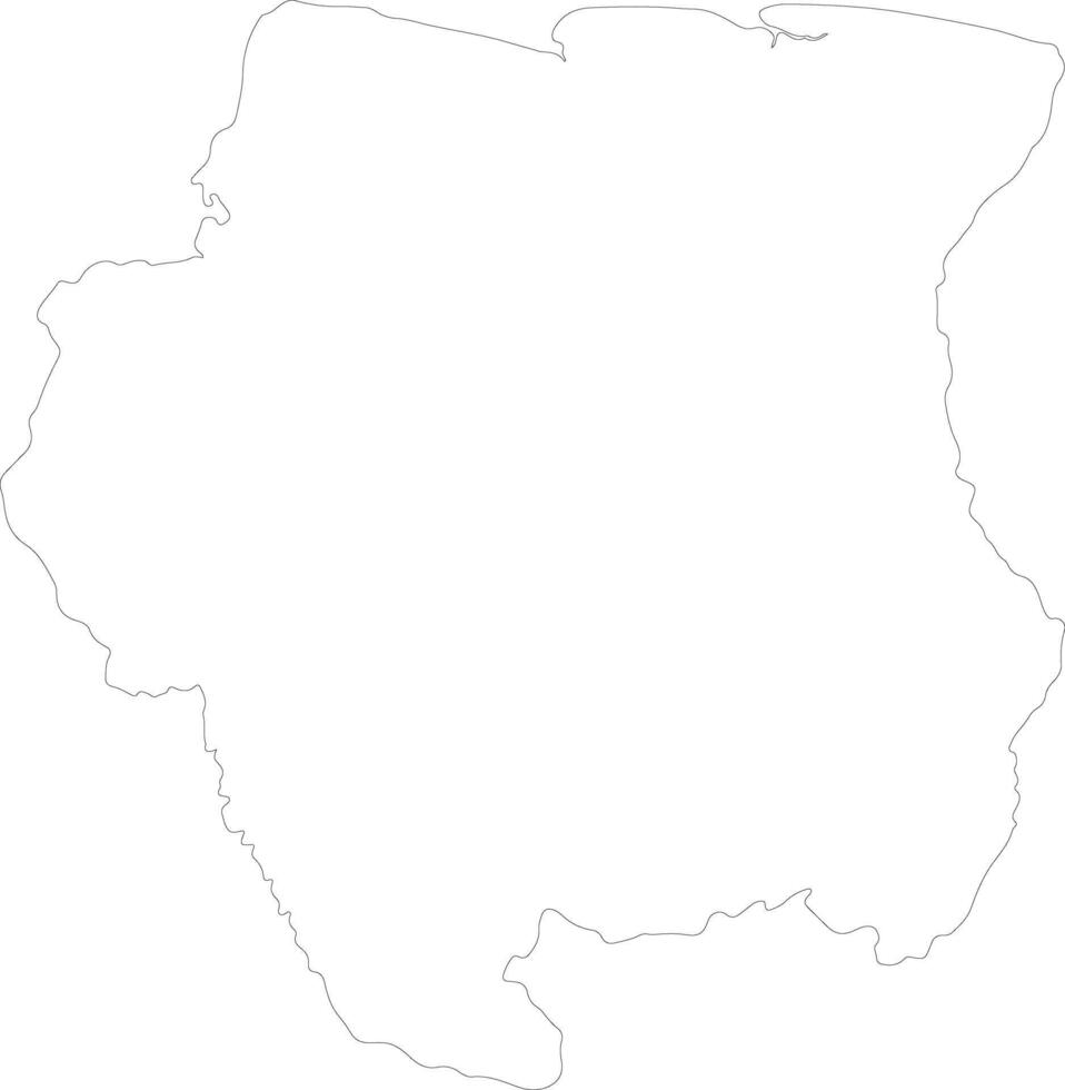 Suriname outline map vector