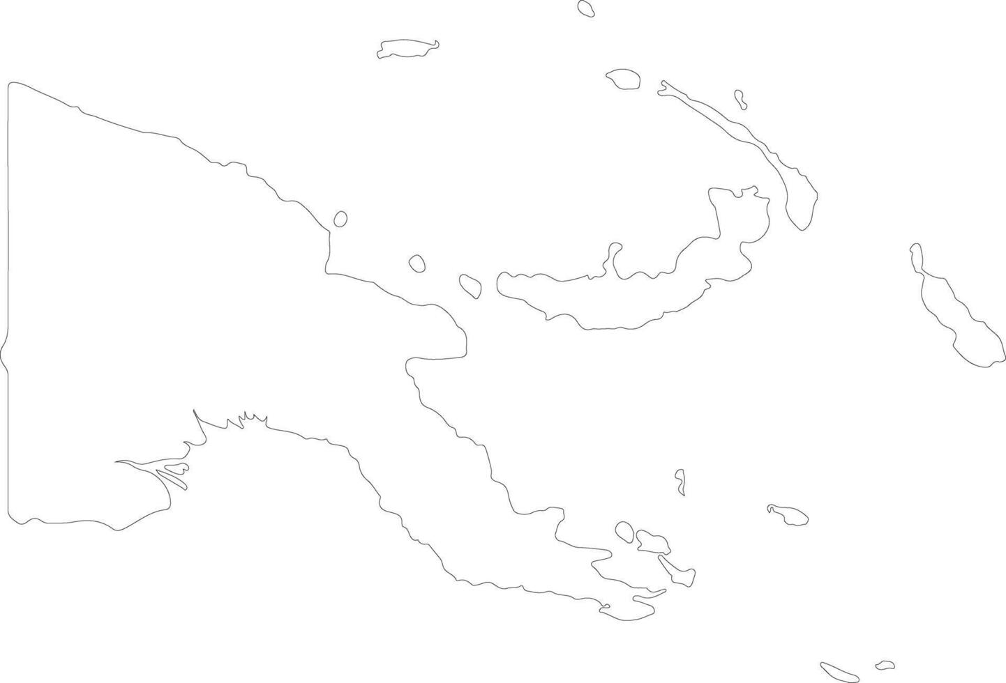 Papua New Guinea outline map vector