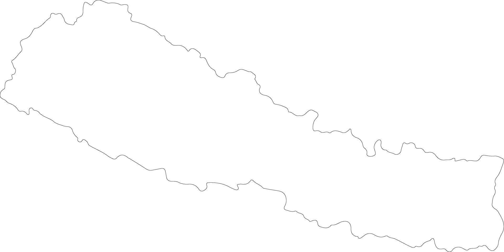 Nepal outline map vector