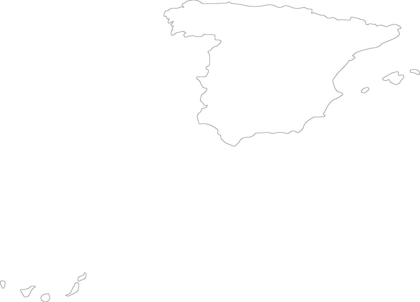 España contorno mapa vector