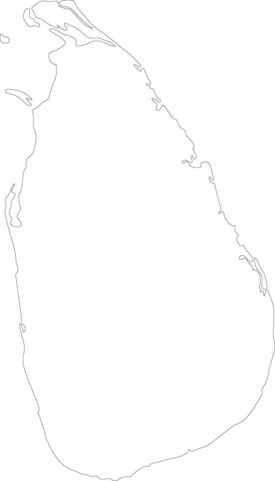 Sri Lanka outline map vector