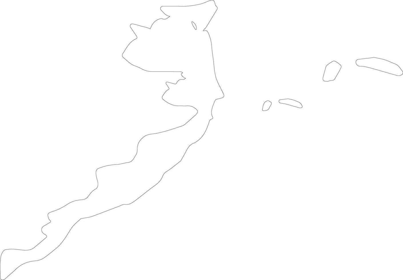 Acklins The Bahamas outline map vector