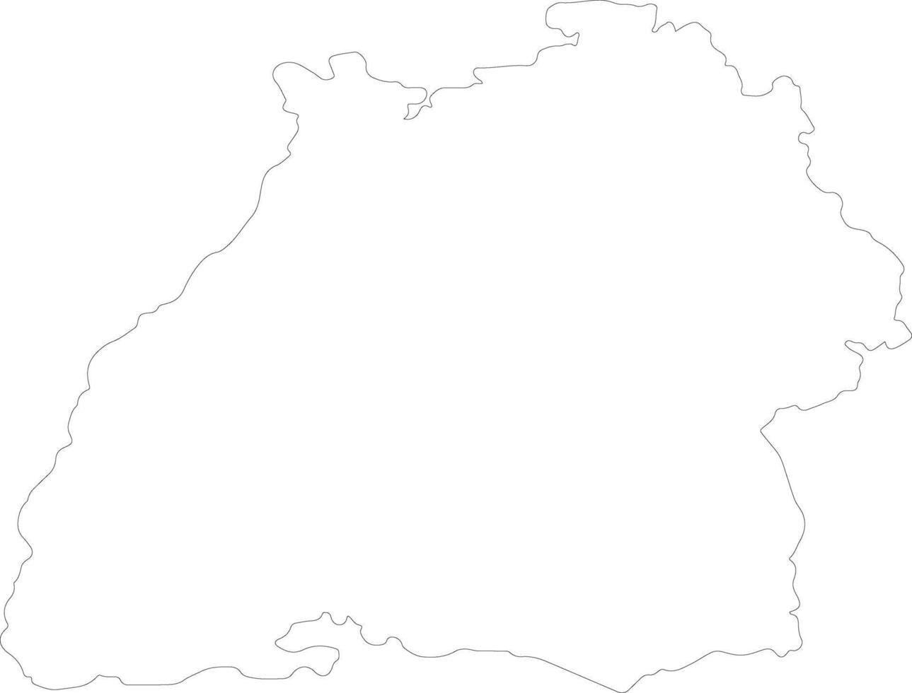 Baden-Wurtemberg Alemania contorno mapa vector