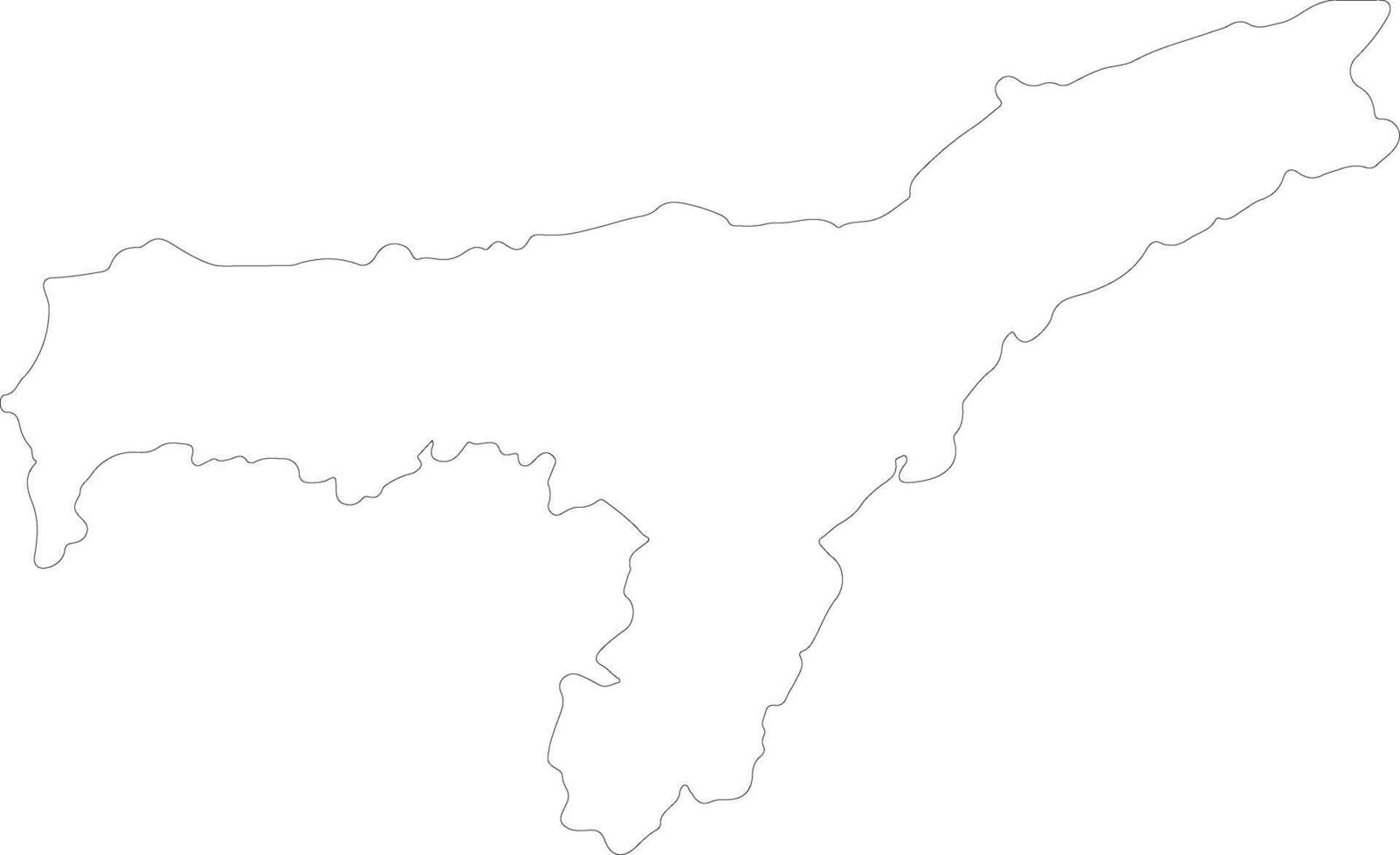 Assam India outline map vector