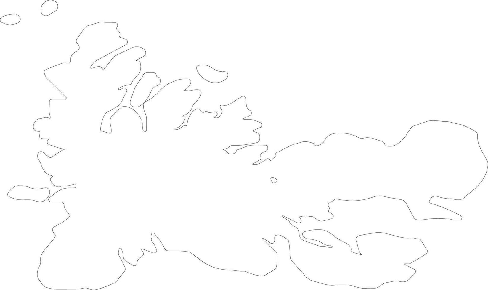 Archipiélago des kerguelén francés del Sur y antártico tierras contorno mapa vector