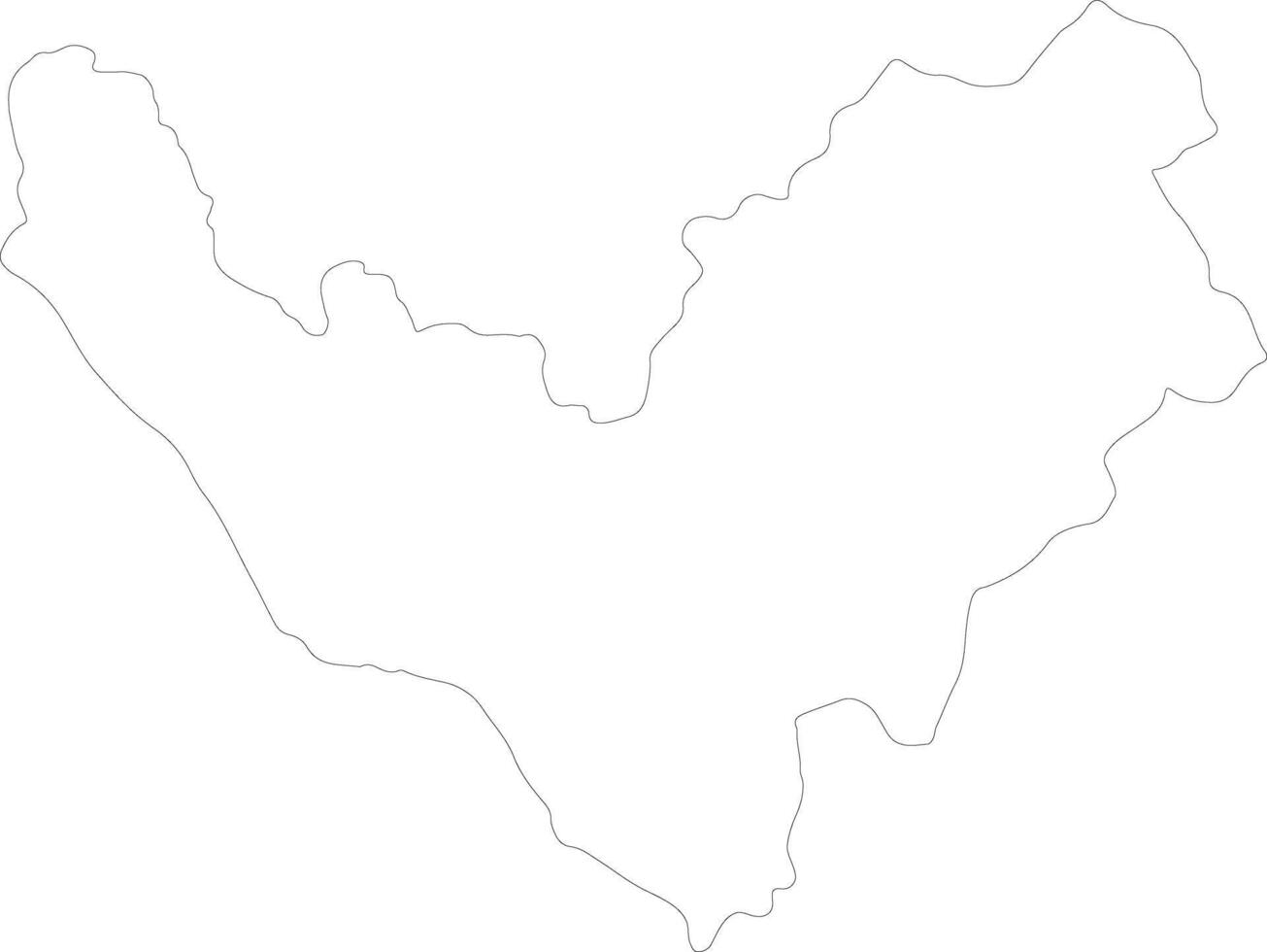 Bouenza Republic of the Congo outline map vector