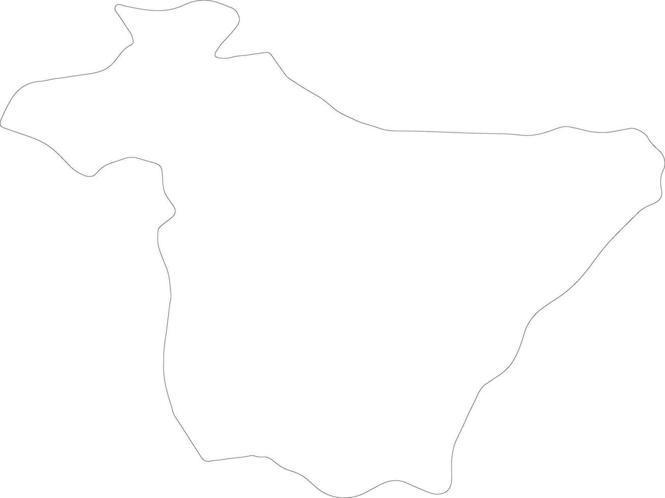 Bouira Algeria outline map vector