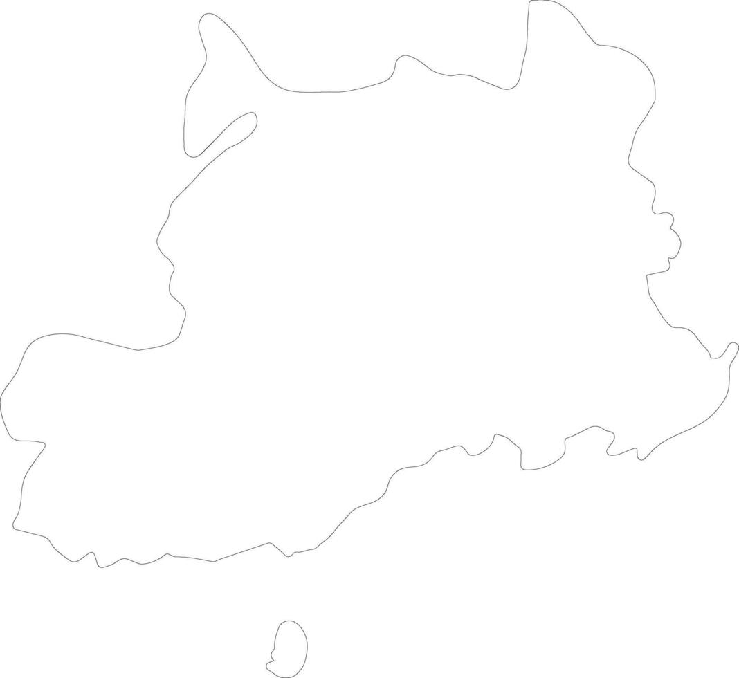 Central Fiji outline map vector